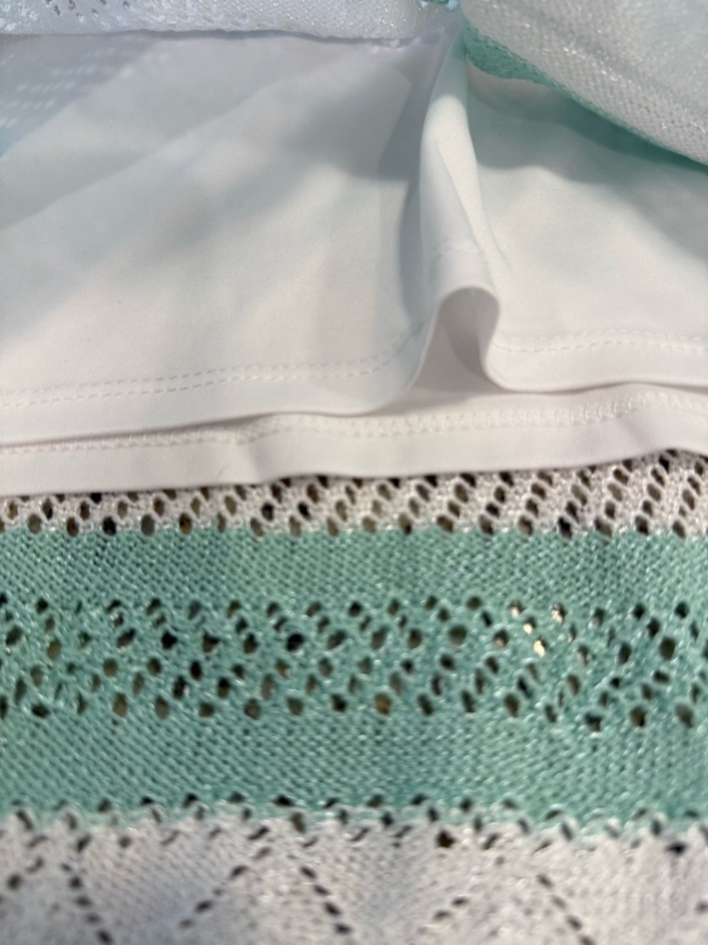 Alfred Dunner crochet knit sweater beaded pastel stripes SZ 1X - Picture 5 of 11